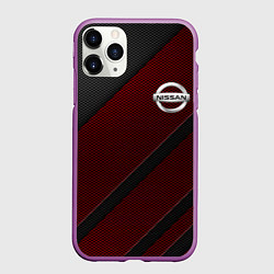 Чехол iPhone 11 Pro матовый Nissan, цвет: 3D-фиолетовый