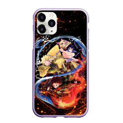 Чехол iPhone 11 Pro матовый KIMETSU NO YAIBA, цвет: 3D-светло-сиреневый