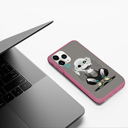 Чехол iPhone 11 Pro матовый UNDERTALE, цвет: 3D-малиновый — фото 2