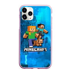 Чехол iPhone 11 Pro матовый Minecraft Майнкрафт, цвет: 3D-розовый