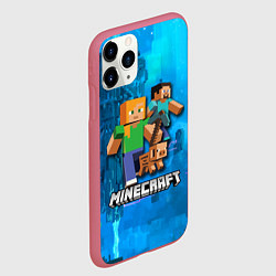 Чехол iPhone 11 Pro матовый Minecraft Майнкрафт, цвет: 3D-малиновый — фото 2