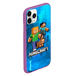 Чехол iPhone 11 Pro матовый Minecraft Майнкрафт, цвет: 3D-фиолетовый — фото 2