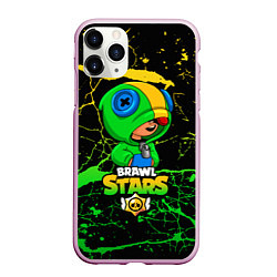 Чехол iPhone 11 Pro матовый Brawl Stars Leon, цвет: 3D-розовый