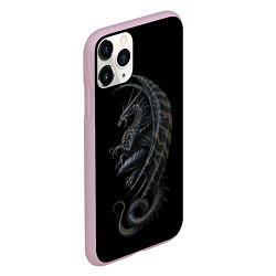 Чехол iPhone 11 Pro матовый Black Dragon, цвет: 3D-розовый — фото 2