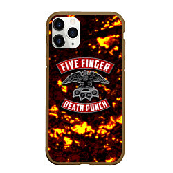 Чехол iPhone 11 Pro матовый Five Finger Death Punch, цвет: 3D-коричневый