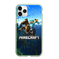 Чехол iPhone 11 Pro матовый Minecraft Майнкрафт, цвет: 3D-салатовый