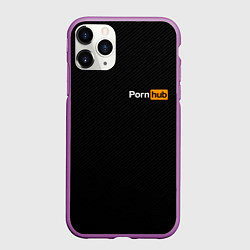 Чехол iPhone 11 Pro матовый PORNHUB, цвет: 3D-фиолетовый