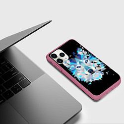 Чехол iPhone 11 Pro матовый Волк, цвет: 3D-малиновый — фото 2