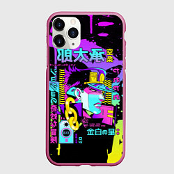 Чехол iPhone 11 Pro матовый JoJo Bizarre Adventure, цвет: 3D-малиновый