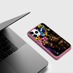 Чехол iPhone 11 Pro матовый Five Nights At Freddy's, цвет: 3D-малиновый — фото 2