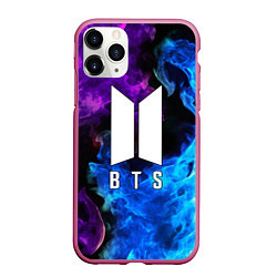 Чехол iPhone 11 Pro матовый BTS, цвет: 3D-малиновый