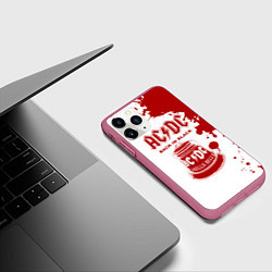 Чехол iPhone 11 Pro матовый ACDC Back in Black, цвет: 3D-малиновый — фото 2
