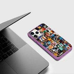 Чехол iPhone 11 Pro матовый Постеры фильмов, цвет: 3D-фиолетовый — фото 2
