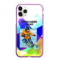 Чехол iPhone 11 Pro матовый Сноуборд, цвет: 3D-фиолетовый