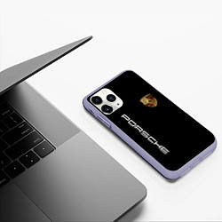 Чехол iPhone 11 Pro матовый PORSCHE, цвет: 3D-светло-сиреневый — фото 2