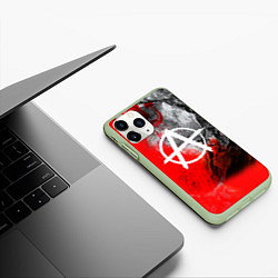 Чехол iPhone 11 Pro матовый АНАРХИЯ, цвет: 3D-салатовый — фото 2