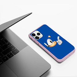 Чехол iPhone 11 Pro матовый Sonic, цвет: 3D-розовый — фото 2