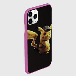 Чехол iPhone 11 Pro матовый Детектив Пикачу, цвет: 3D-фиолетовый — фото 2