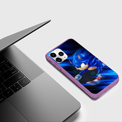Чехол iPhone 11 Pro матовый SONIC, цвет: 3D-фиолетовый — фото 2