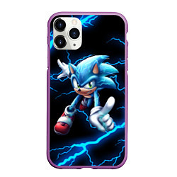 Чехол iPhone 11 Pro матовый SONIC, цвет: 3D-фиолетовый