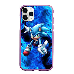 Чехол iPhone 11 Pro матовый Blue Sonic, цвет: 3D-фиолетовый