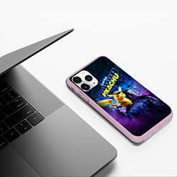 Чехол iPhone 11 Pro матовый Детектив Пикачу, цвет: 3D-розовый — фото 2