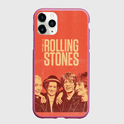 Чехол iPhone 11 Pro матовый The Rolling Stones, цвет: 3D-малиновый