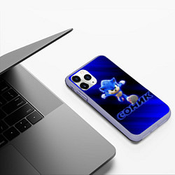 Чехол iPhone 11 Pro матовый SONIC, цвет: 3D-светло-сиреневый — фото 2