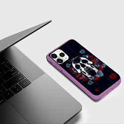 Чехол iPhone 11 Pro матовый Deftones Rose, цвет: 3D-фиолетовый — фото 2