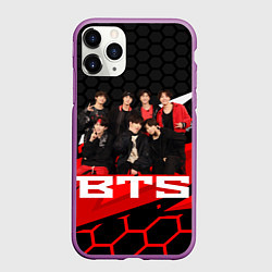 Чехол iPhone 11 Pro матовый BTS, цвет: 3D-фиолетовый