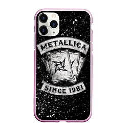 Чехол iPhone 11 Pro матовый Metallica, цвет: 3D-розовый