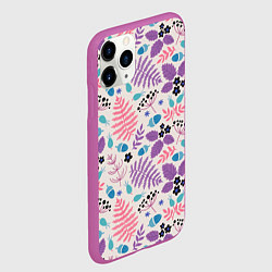 Чехол iPhone 11 Pro матовый Forest leaves invert, цвет: 3D-фиолетовый — фото 2