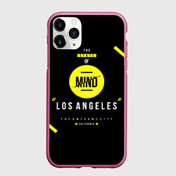 Чехол iPhone 11 Pro матовый Off-White: Los Angeles, цвет: 3D-малиновый
