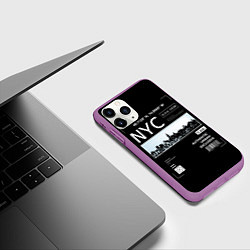 Чехол iPhone 11 Pro матовый Off-White: NYC, цвет: 3D-фиолетовый — фото 2