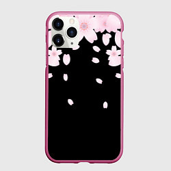 Чехол iPhone 11 Pro матовый САКУРА, цвет: 3D-малиновый