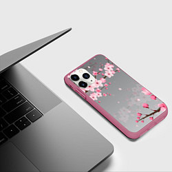 Чехол iPhone 11 Pro матовый САКУРА, цвет: 3D-малиновый — фото 2