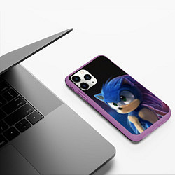 Чехол iPhone 11 Pro матовый SONIC, цвет: 3D-фиолетовый — фото 2