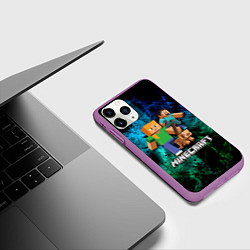 Чехол iPhone 11 Pro матовый Minecraft Майнкрафт, цвет: 3D-фиолетовый — фото 2
