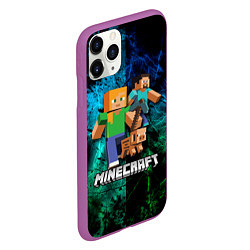 Чехол iPhone 11 Pro матовый Minecraft Майнкрафт, цвет: 3D-фиолетовый — фото 2