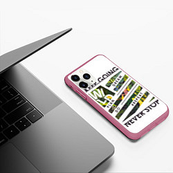 Чехол iPhone 11 Pro матовый Off-White: Keep Going, цвет: 3D-малиновый — фото 2