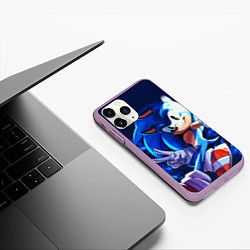 Чехол iPhone 11 Pro матовый Sonic, цвет: 3D-сиреневый — фото 2