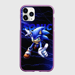 Чехол iPhone 11 Pro матовый SONIC, цвет: 3D-фиолетовый