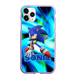 Чехол iPhone 11 Pro матовый Sonic, цвет: 3D-светло-сиреневый