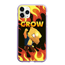 Чехол iPhone 11 Pro матовый BRAWL STARS CROW, цвет: 3D-светло-сиреневый