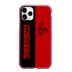 Чехол iPhone 11 Pro матовый SCORPIONS, цвет: 3D-малиновый