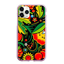 Чехол iPhone 11 Pro матовый Цветы, цвет: 3D-розовый