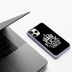 Чехол iPhone 11 Pro матовый F*ck coronavirus, цвет: 3D-светло-сиреневый — фото 2