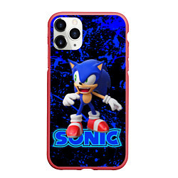 Чехол iPhone 11 Pro матовый Sonic, цвет: 3D-красный