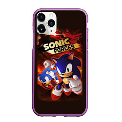 Чехол iPhone 11 Pro матовый SONIC, цвет: 3D-фиолетовый