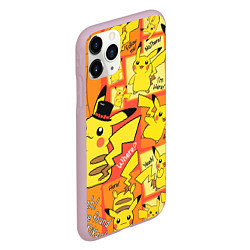 Чехол iPhone 11 Pro матовый Pikachu, цвет: 3D-розовый — фото 2
